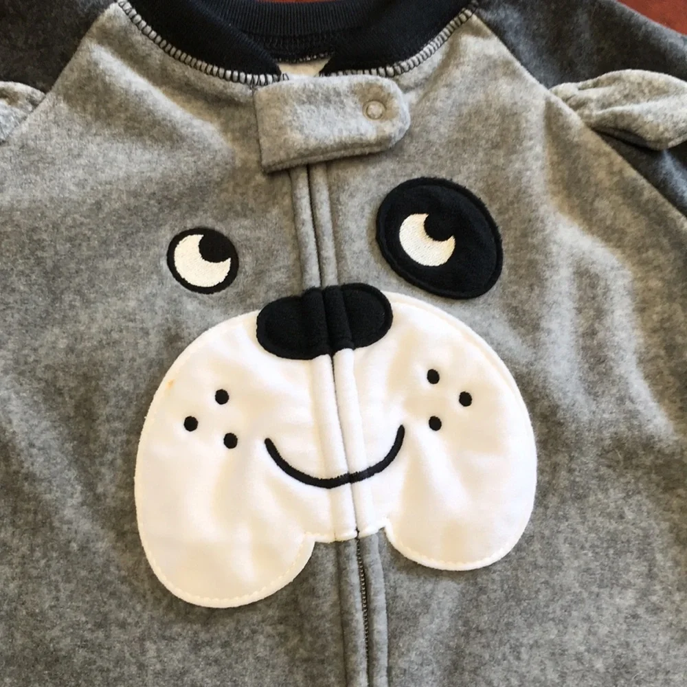 CARTER’S Fleece Puppy Dog One-Piece Pajamas Size 2T NWT